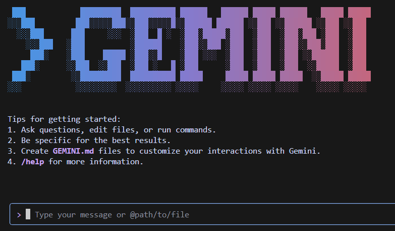 gemini起動後